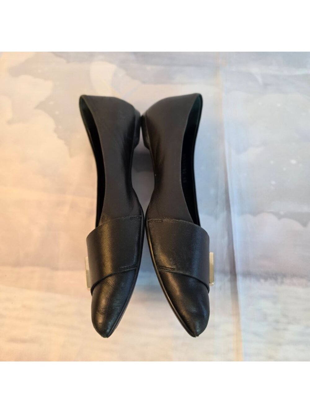 AGL Attilio Giusti Leombruni Italy Leather Pointed Skimmer Flats Women 40 - Picture 8 of 13